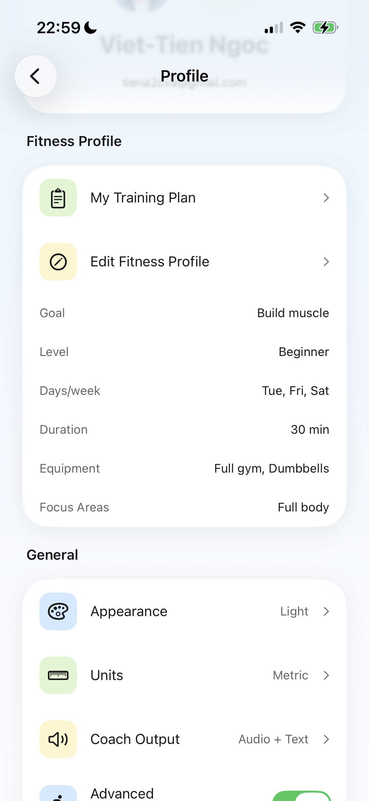 Posey profile screen